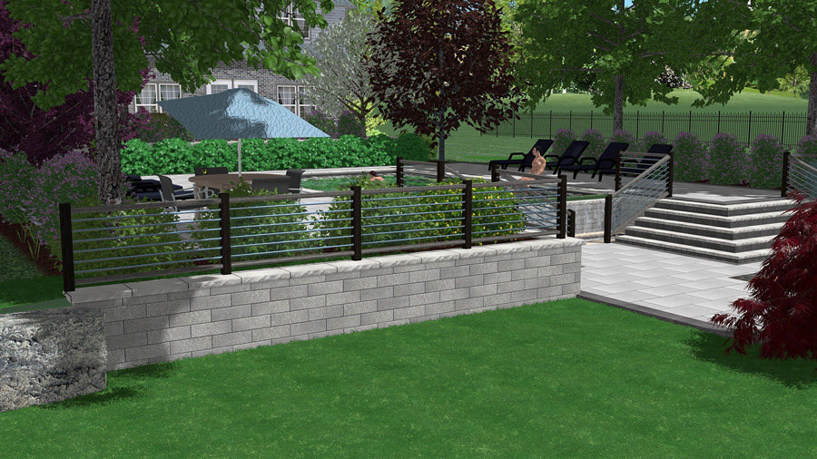 Completed retaining wall